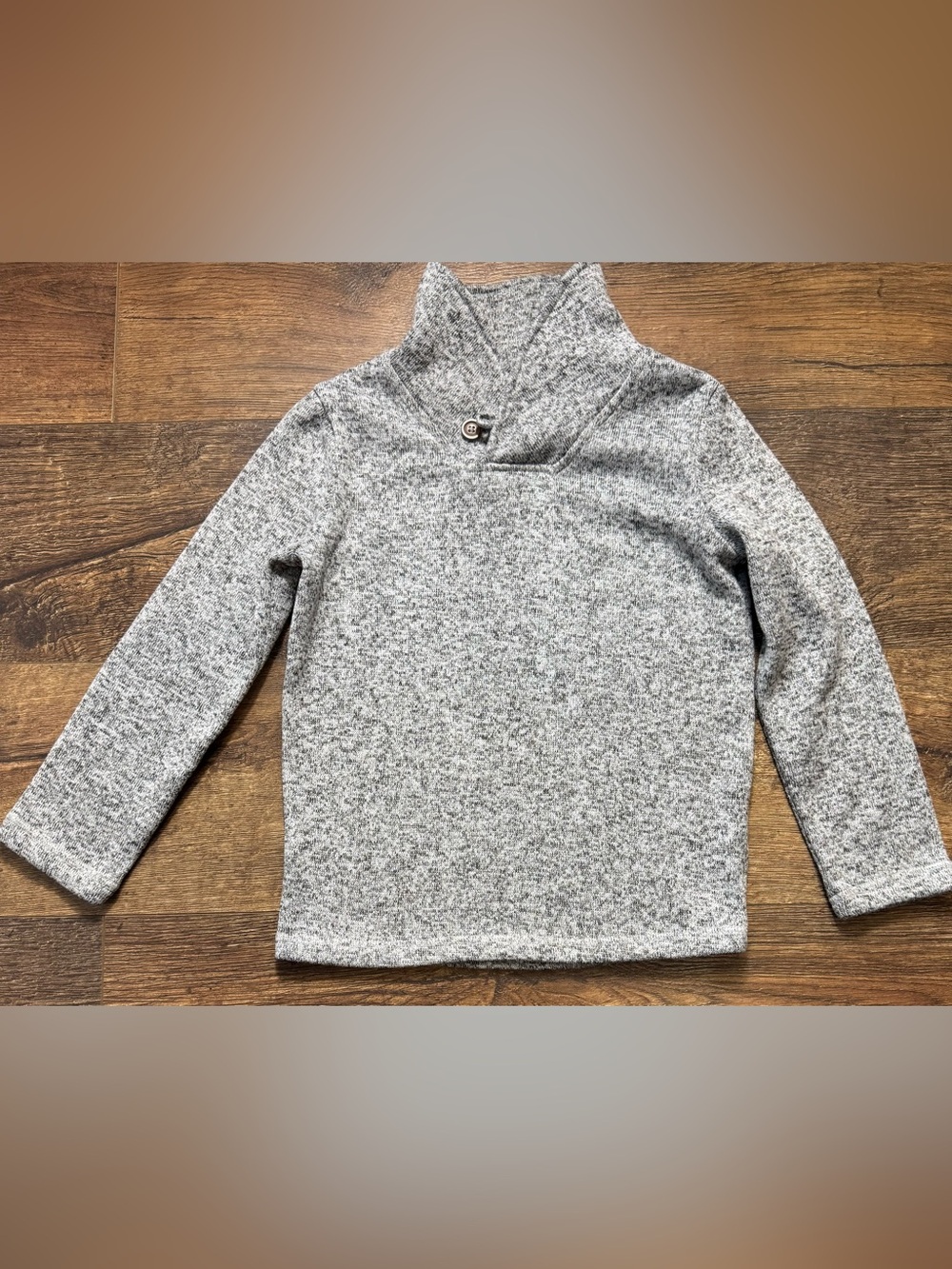Jumping Beans Boys Size 6 Gray Marled Fleece Lined Shawl Collar Sweater Pullover